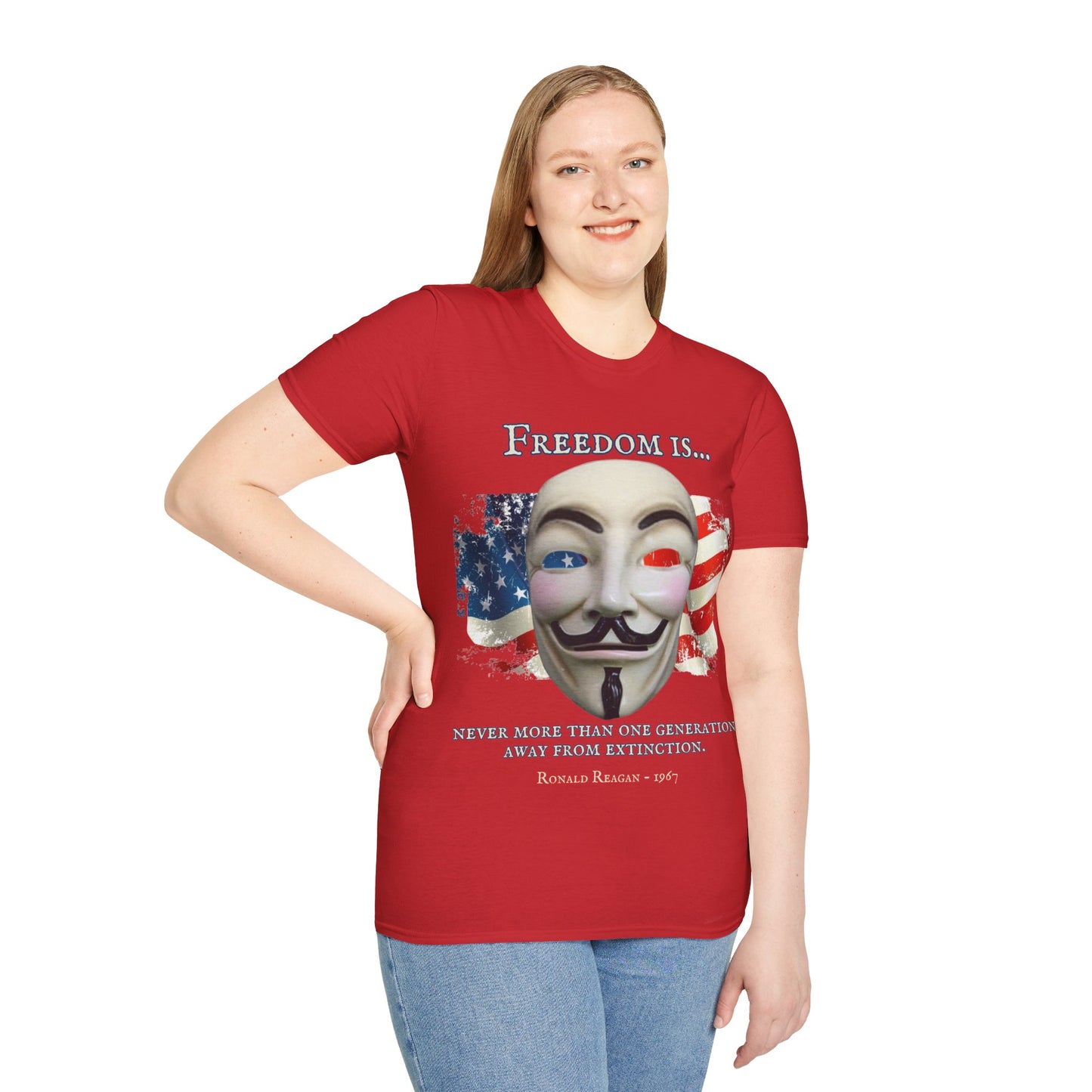 Ronald Reagan Freedom Vendetta Light colors Unisex T-Shirt by theGreenDragonTavern.shop