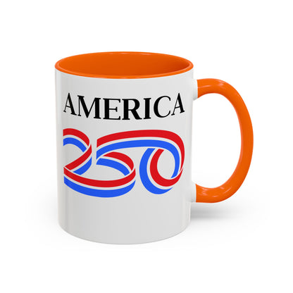 America 250 White Accent Mug by theGreenDragonTavern.shop