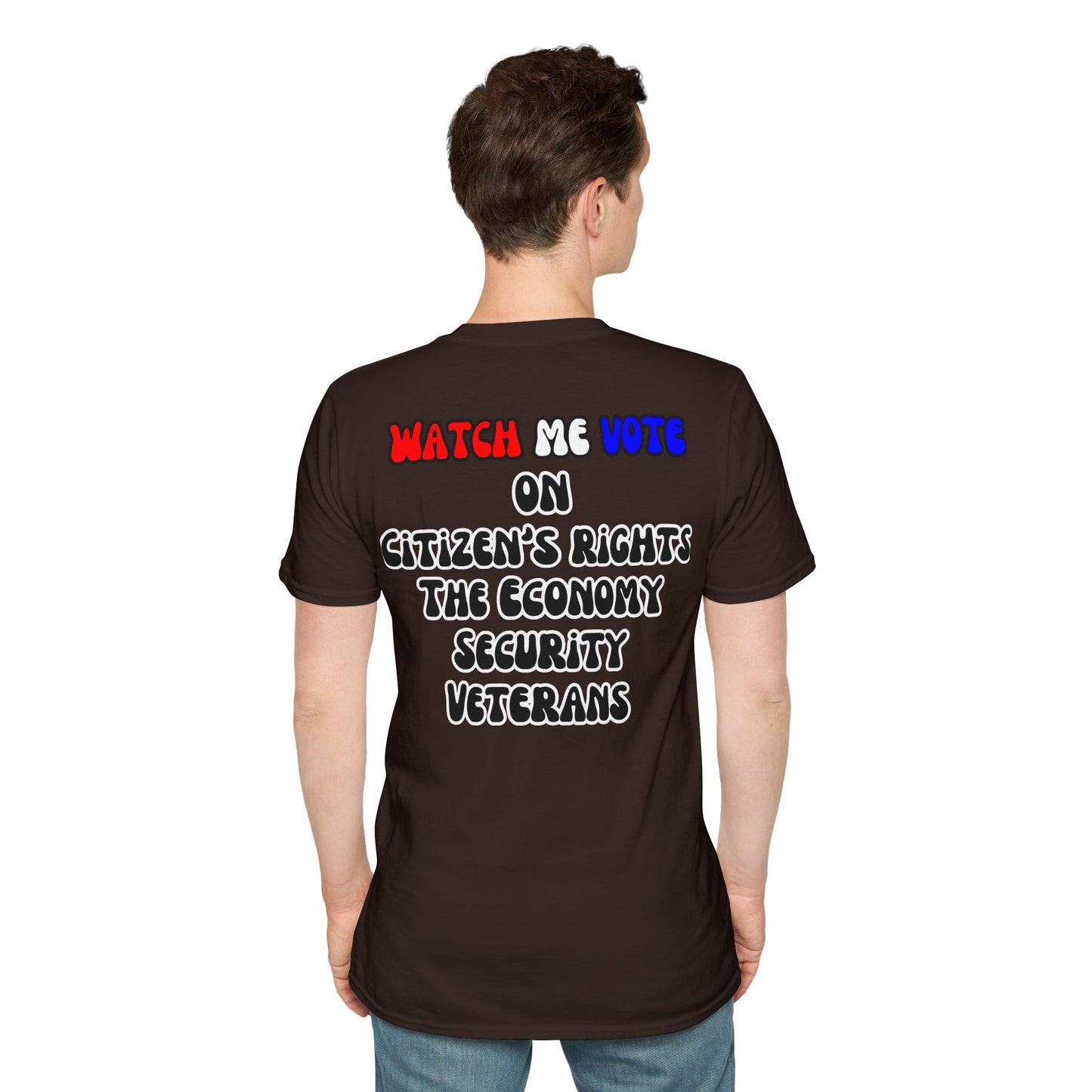 2-sided, I Am Woman Watch Me Vote Dark colors Unisex T-Shirt by theGreenDragonTavern.shop