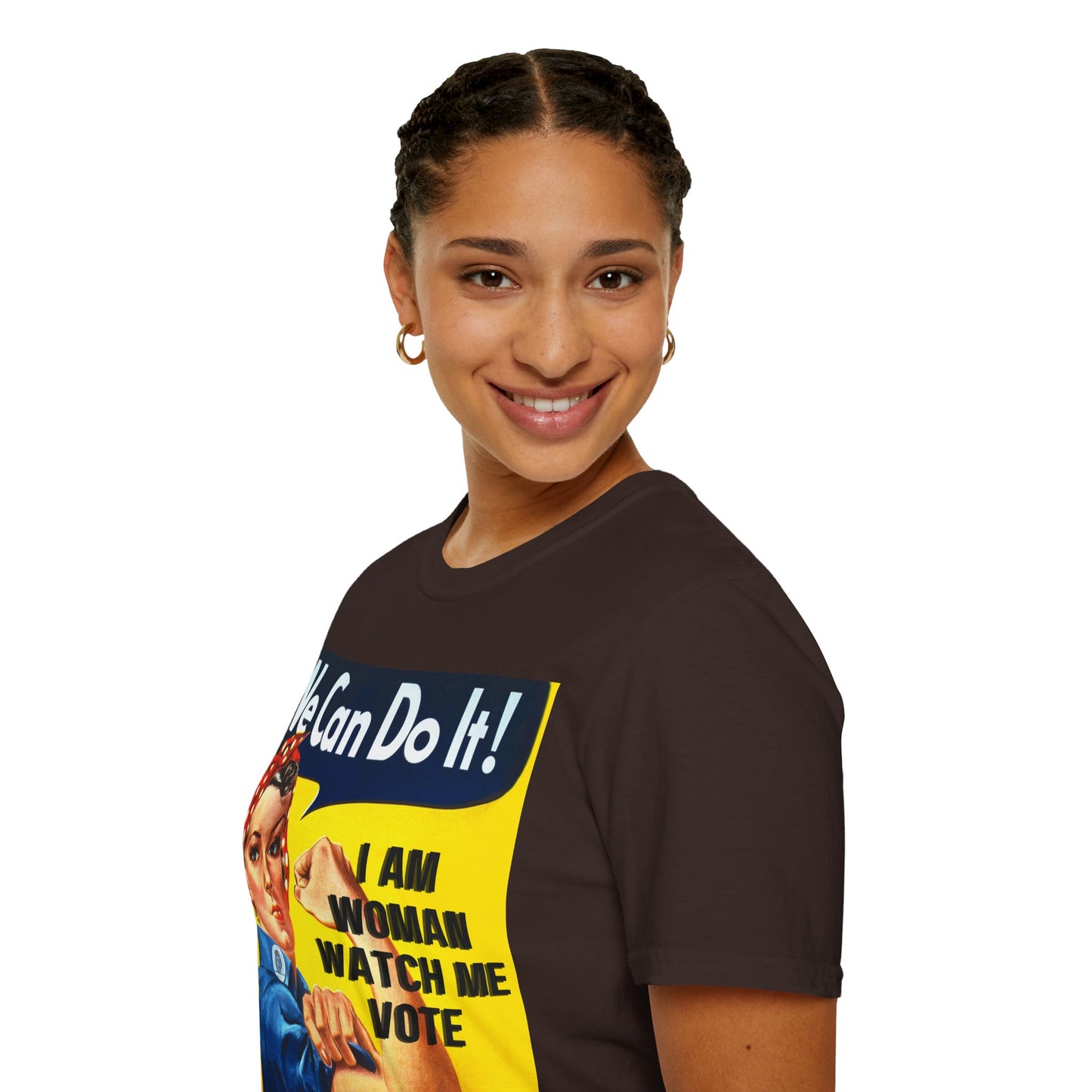 I Am Woman Watch Me Vote Rosie Dark colors Unisex T-Shirt by theGreenDragonTavern.shop