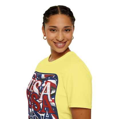 RED White and Blue USA Patriot Light colors Unisex T-Shirt by theGreenDragonTavern.shop