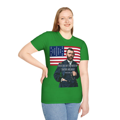 "Traitors and Patriots" Ulysses Grant Dark colors Unisex T-Shirt by theGreenDragonTavern.shop