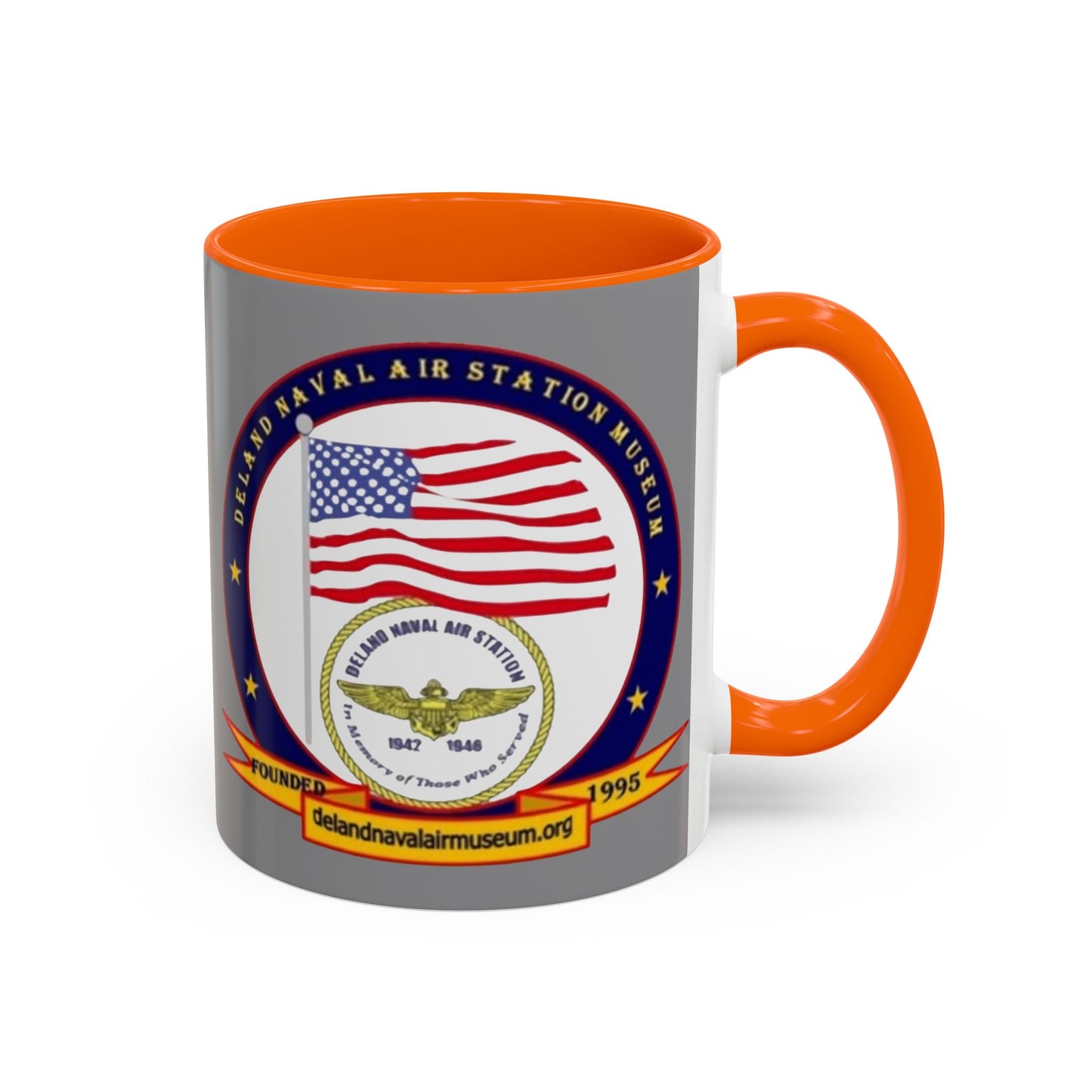 DeLand Naval Air Station Museum Grey Accent Mug by theGreenDragonTavern.shop