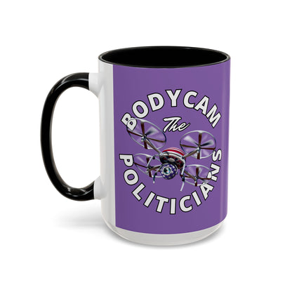 Bodycam the Politicians Drone Light Purple Accent Mug by theGreenDragonTavern.shop