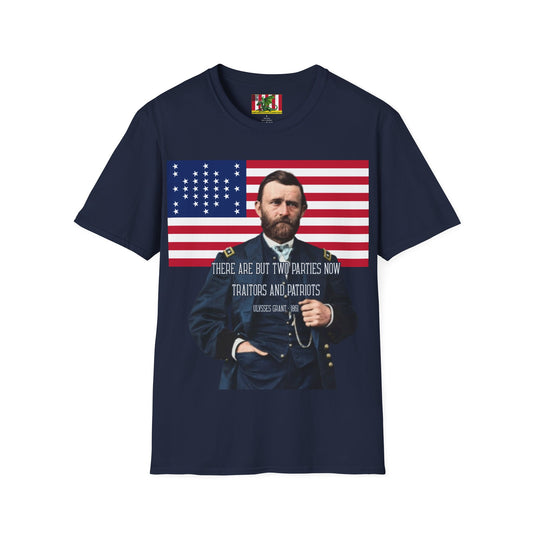 "Traitors and Patriots" Ulysses Grant Dark colors Unisex T-Shirt by theGreenDragonTavern.shop