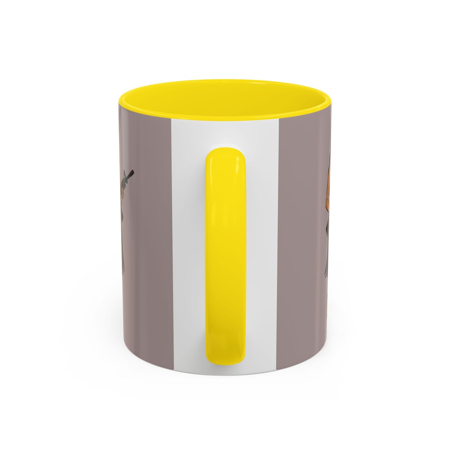 Hula Girl Packin' Heat Grey Accent Mug by theGreenDragonTavern.shop