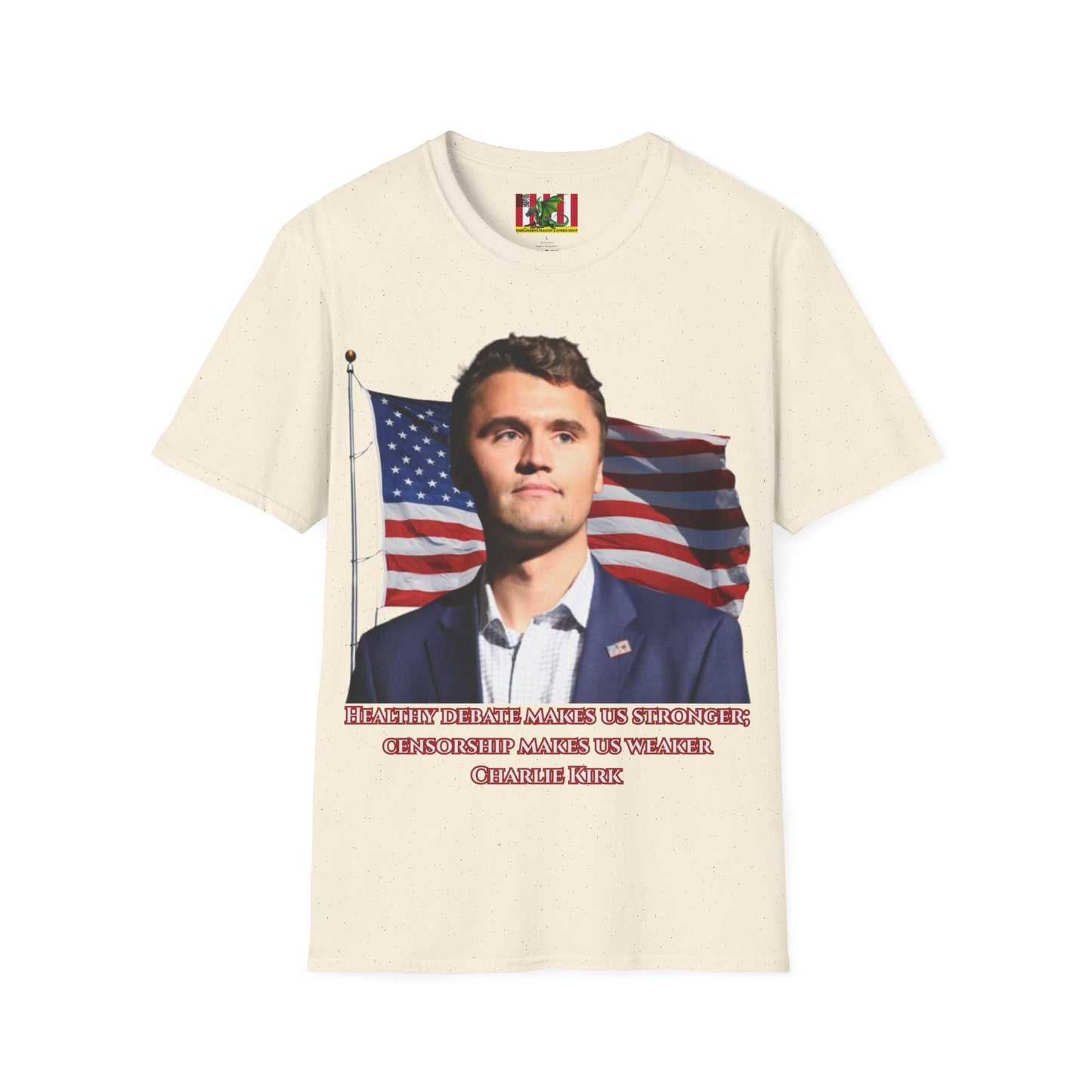 Charlie Kirk, Healthy Debate Light colors Unisex T-Shirt by theGreenDragonTavern.shop