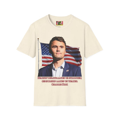 Charlie Kirk, Healthy Debate Light colors Unisex T-Shirt by theGreenDragonTavern.shop