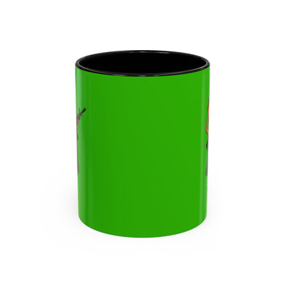 Hula Girl Packin' Heat Light Green Accent Mug by theGreenDragonTavern.shop