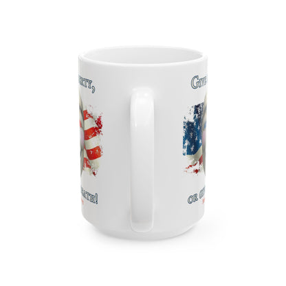 Vendetta, "Give me liberty, or give me death!" White Mug by theGreenDragonTavern.shop