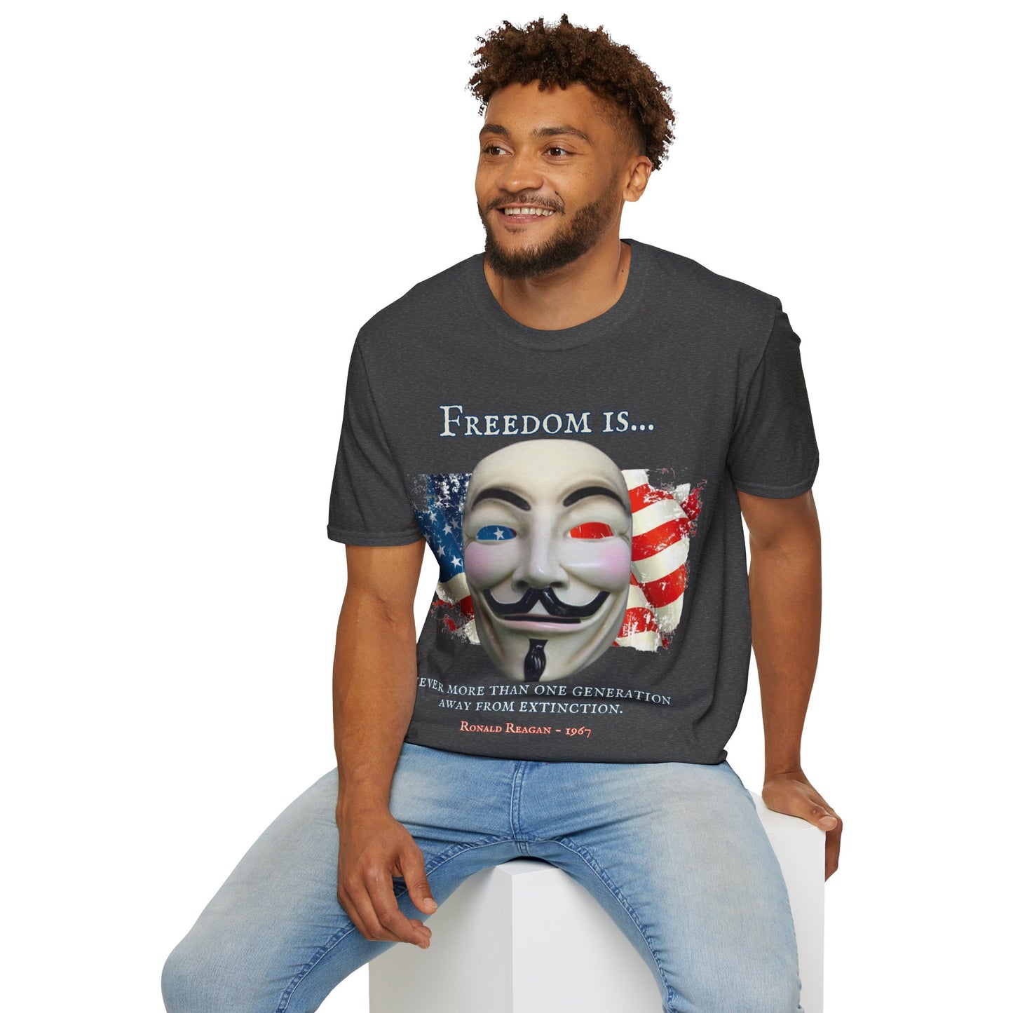 Ronald Reagan Freedom Vendetta Dark colors Unisex T-Shirt by theGreenDragonTavern.shop