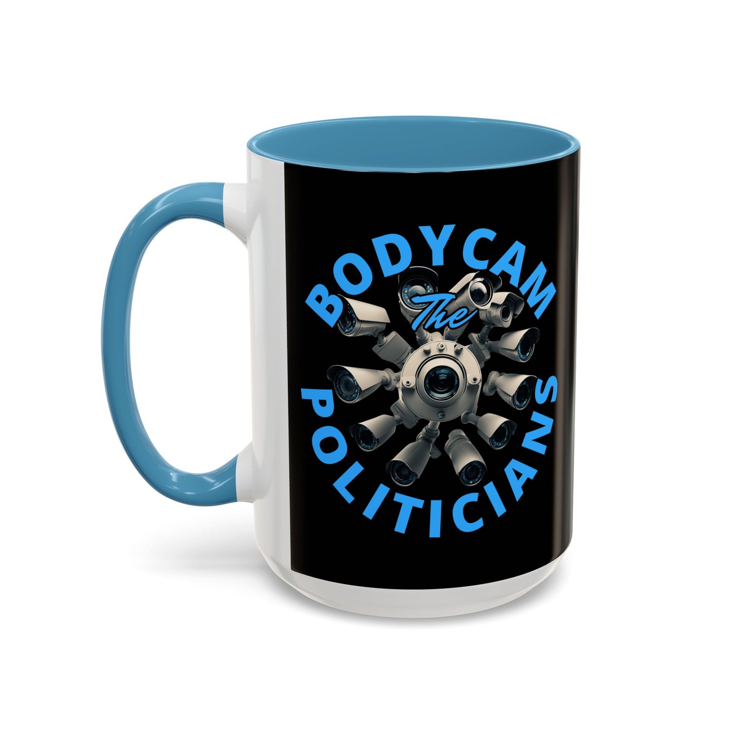 Bodycam the Politicians Cameras Black Accent Mug by theGreenDragonTavern.shop
