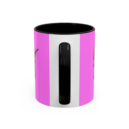 Hula Girl Packin' Heat Pink Accent Mug by theGreenDragonTavern.shop