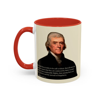 We hold these truths to be self-evident Parchment Yellow Accent Mug by theGreenDragonTavern.shop