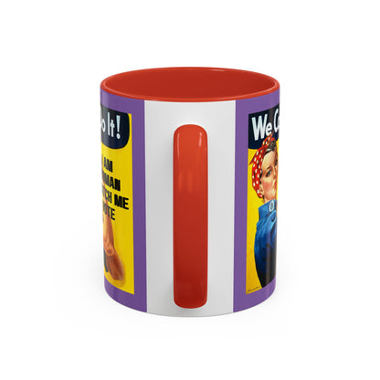 I Am Woman Watch Me Vote Rosie Light Purple Accent Mug by theGreenDragonTavern.shop