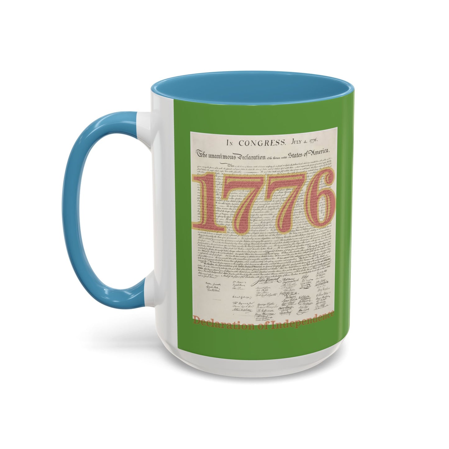 Declaration of Independence Green Accent Mug by theGreenDragonTavern.shop