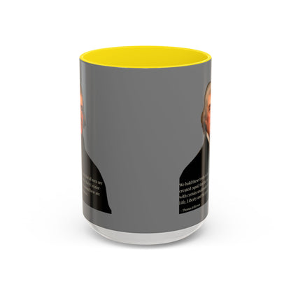 We hold these truths to be self-evident Grey Accent Mug by theGreenDragonTavern.shop