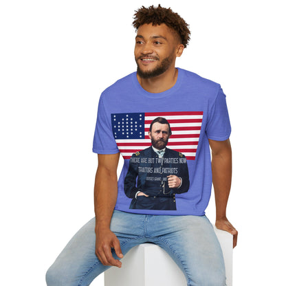 "Traitors and Patriots" Ulysses Grant Light colors Unisex T-Shirt by theGreenDragonTavern.shop