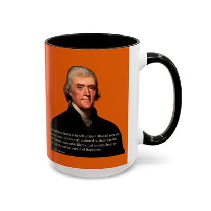 We hold these truths to be self-evident Orange Accent Mug by theGreenDragonTavern.shop