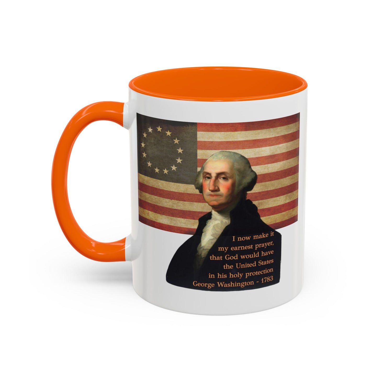 Washington's Earnest Prayer White Accent Mug by theGreenDragonTavern.shop