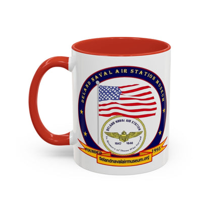 DeLand Naval Air Station Museum White Accent Mug by theGreenDragonTavern.shop
