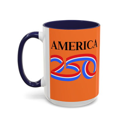 America 250 Orange Accent Mug by theGreenDragonTavern.shop
