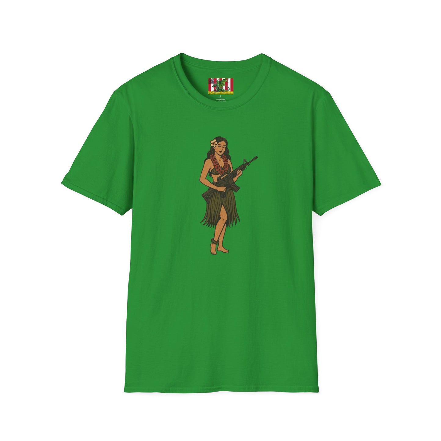Hula Girl Packin' Heat Dark colors Unisex T-Shirt by theGreenDragonTavern.shop