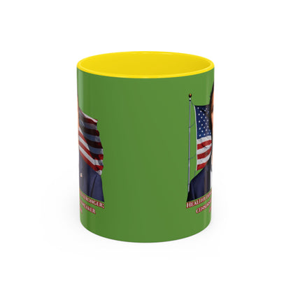 Charlie Kirk, Healthy Debate Green Accent Mug by theGreenDragonTavern.shop