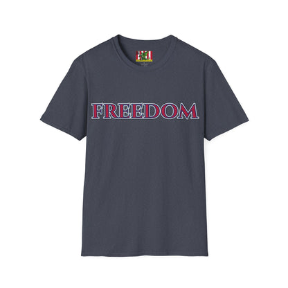 Freedom, Red font, Dark colors Unisex T-Shirt by theGreenDragonTavern.shop