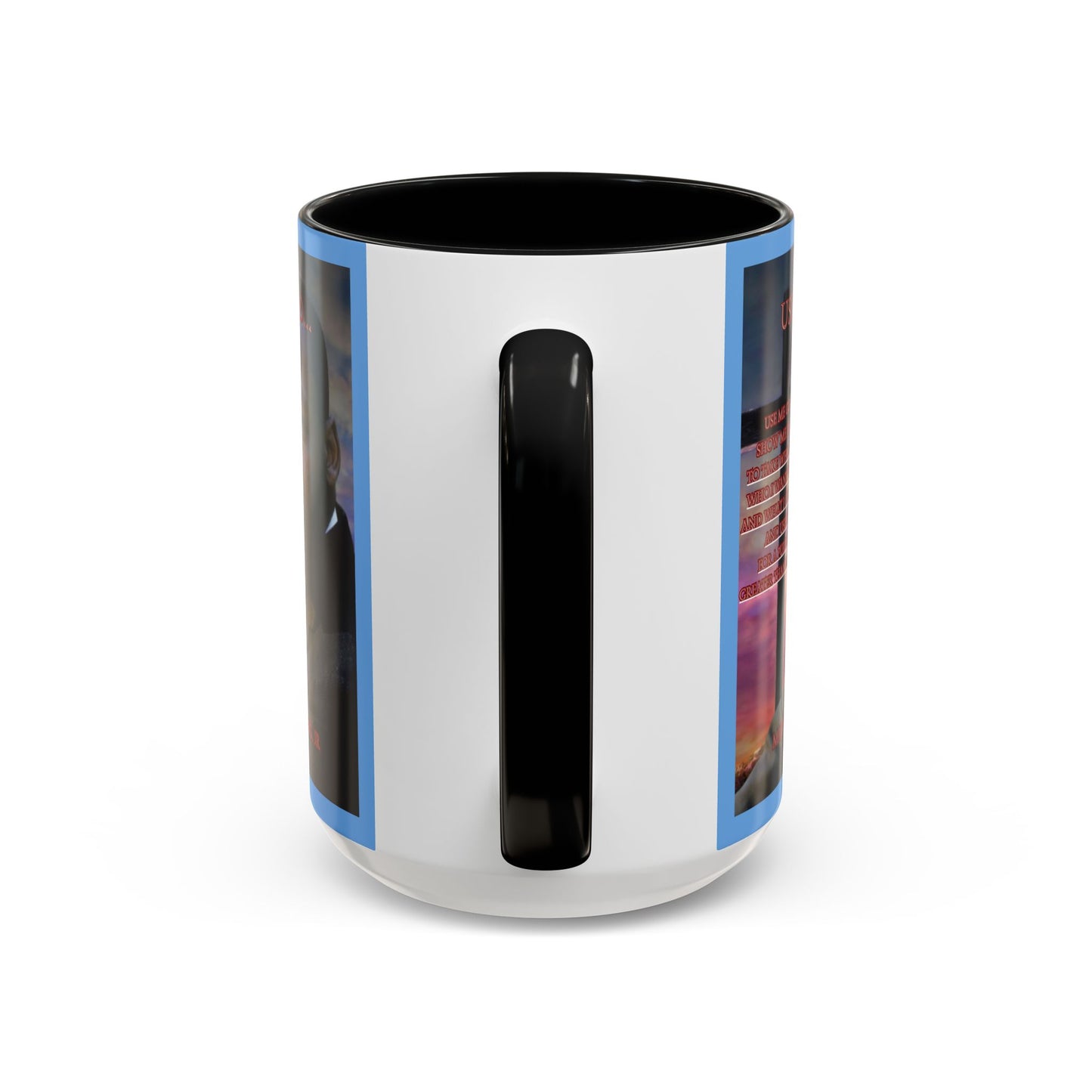 Use Me God, MLK Jr Blue Accent Mug by theGreenDragonTavern.shop