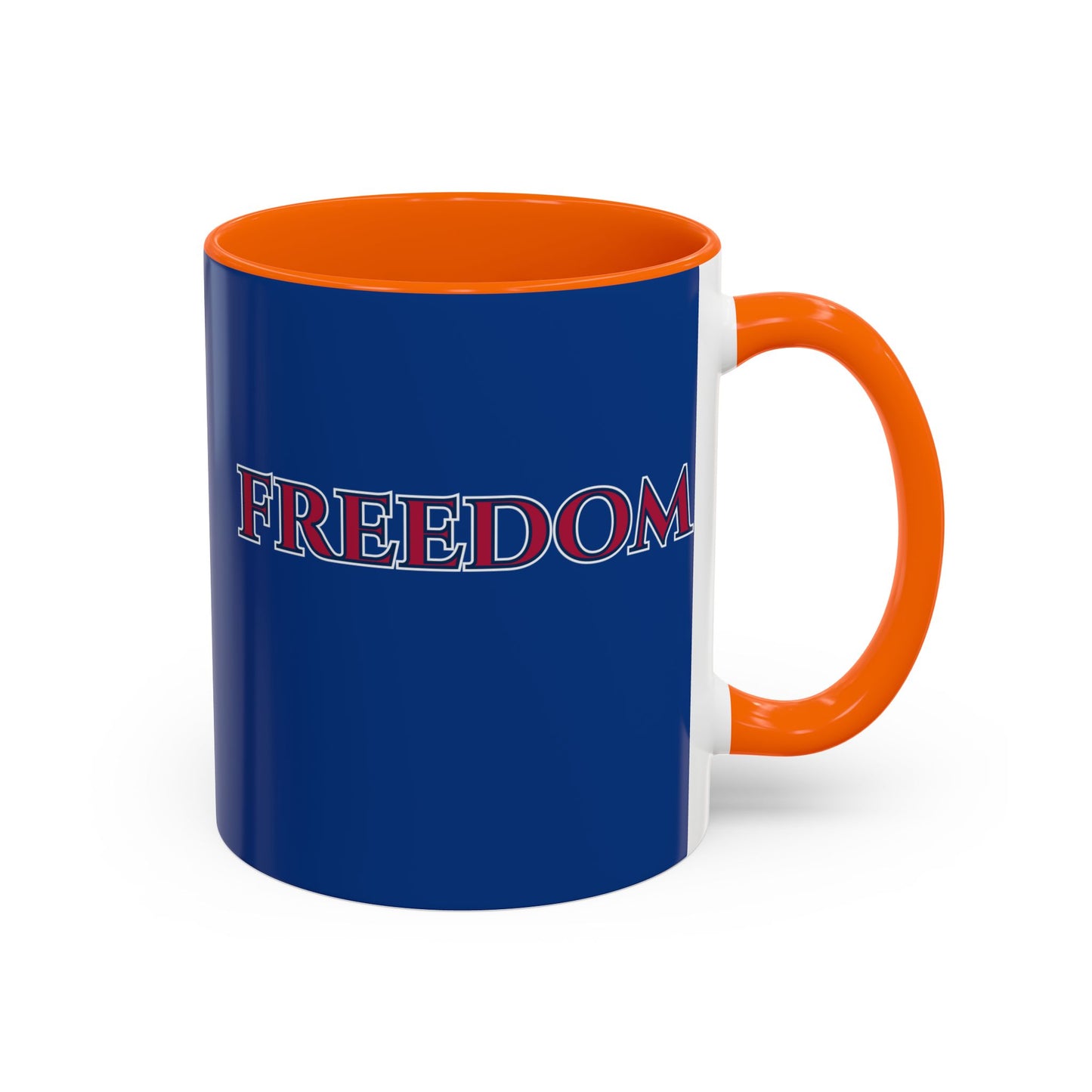 Freedom, Dark Blue Accent Mug by theGreenDragonTavern.shop