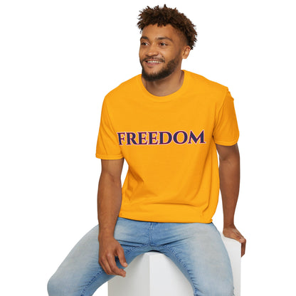 Freedom, Blue font, Light colors Unisex T-Shirt by theGreenDragonTavern.shop