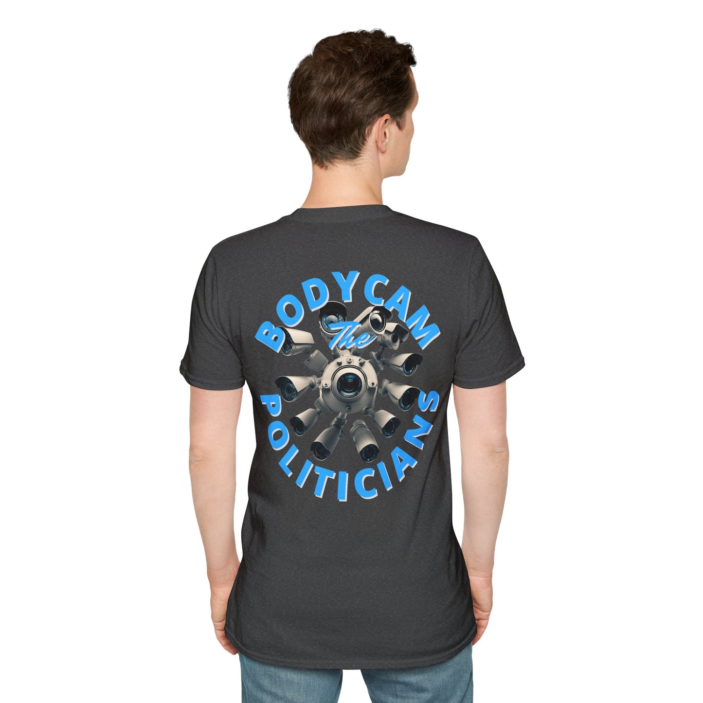 2-sided, Bodycam the Politicians Cameras Dark colors Unisex T-Shirt by theGreenDragonTavern.shop