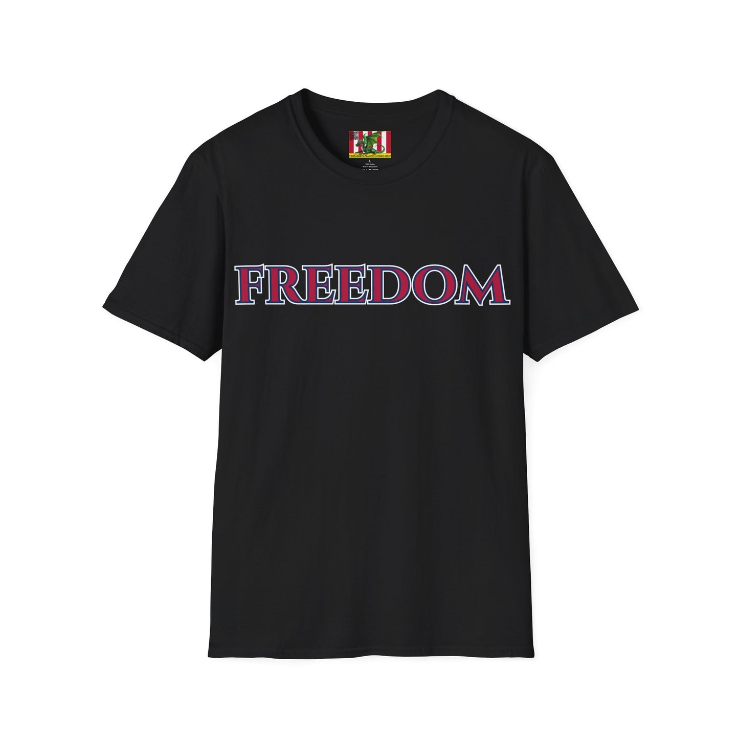 Freedom, Red font, Dark colors Unisex T-Shirt by theGreenDragonTavern.shop