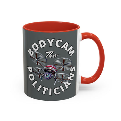 Bodycam the Politicians Drone Grey Accent Mug by theGreenDragonTavern.shop