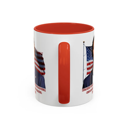 Charlie Kirk, Healthy Debate White Accent Mug by theGreenDragonTavern.shop