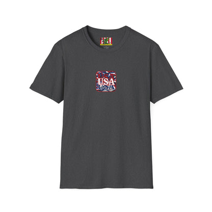 2-sided, Red WHITE and Blue USA Patriot Dark colors Unisex T-Shirt by theGreenDragonTavern.shop