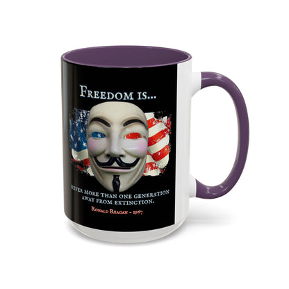 Ronald Reagan Freedom Vendetta Black Accent Mug by theGreenDragonTavern.shop