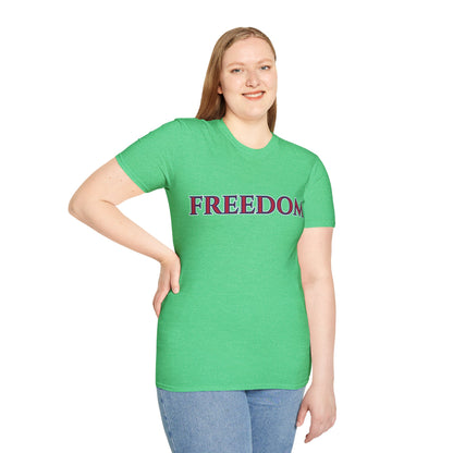 Freedom, Red font, Dark colors Unisex T-Shirt by theGreenDragonTavern.shop