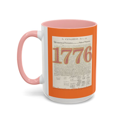 Declaration of Independence Orange Accent Mug by theGreenDragonTavern.shop