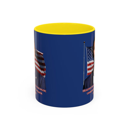 Charlie Kirk, Healthy Debate Blue Accent Mug by theGreenDragonTavern.shop
