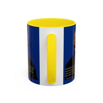We hold these truths to be self-evident Dark Blue Accent Mug by theGreenDragonTavern.shop