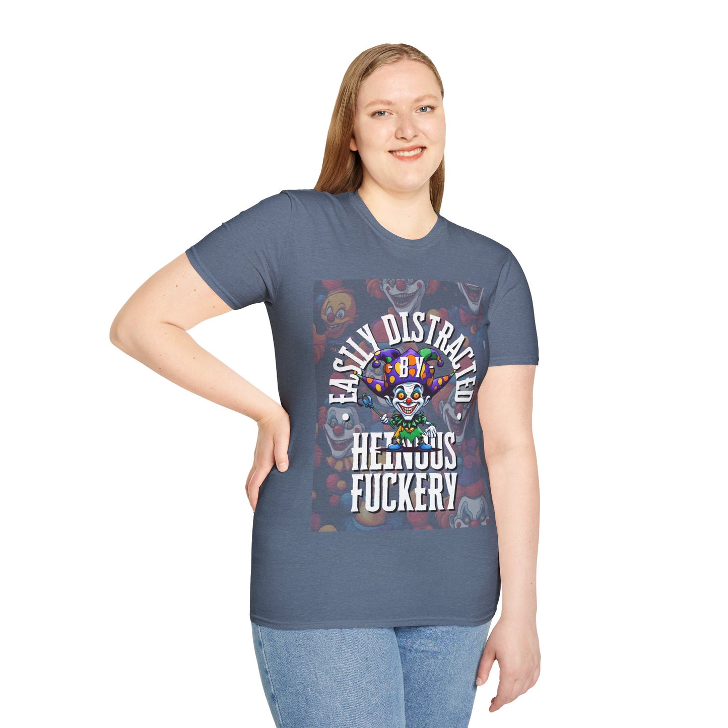Easily Distracted by Heinous Fuckery Little Jincs Dark colors Unisex T-Shirt by theGreenDragonTavern.shop