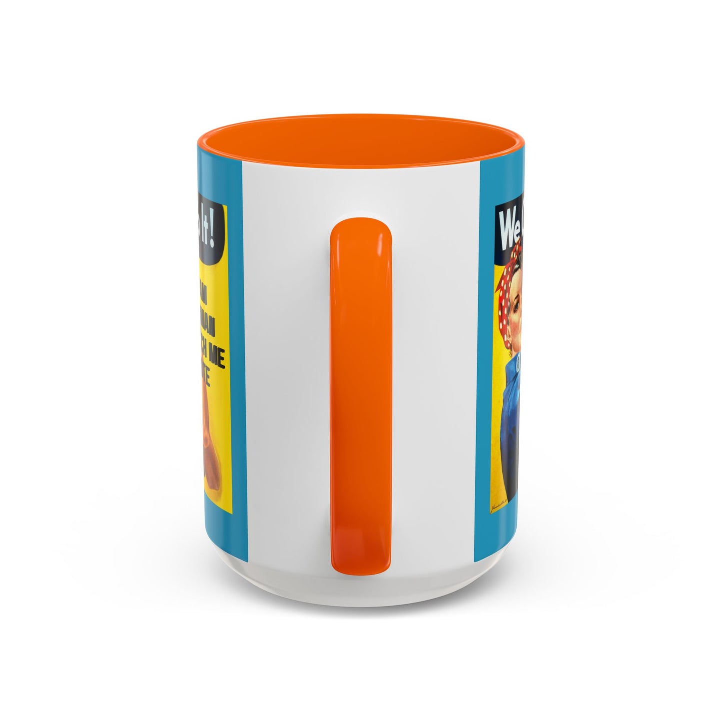 I Am Woman Watch Me Vote Rosie Turquoise Accent Mug by theGreenDragonTavern.shop