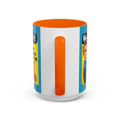 I Am Woman Watch Me Vote Rosie Turquoise Accent Mug by theGreenDragonTavern.shop