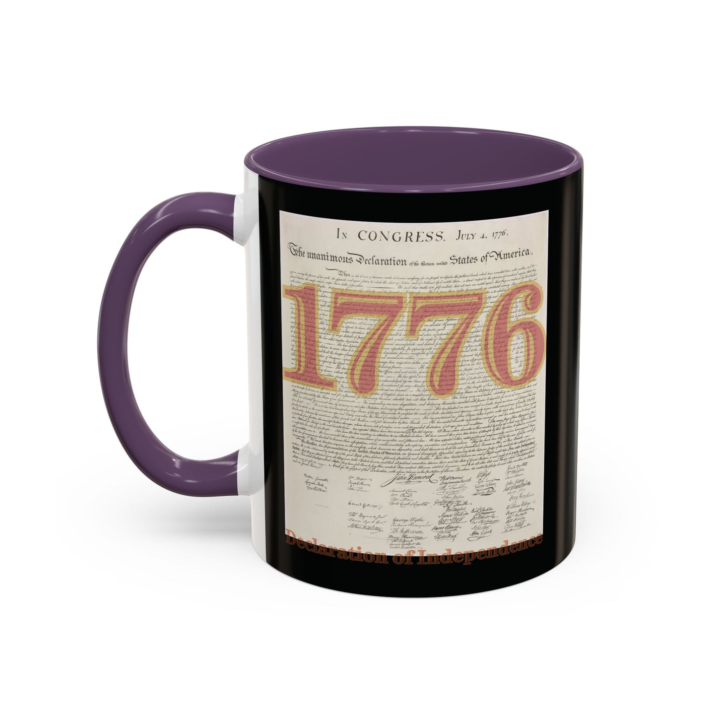 Declaration of Independence Black Accent Mug by theGreenDragonTavern.shop