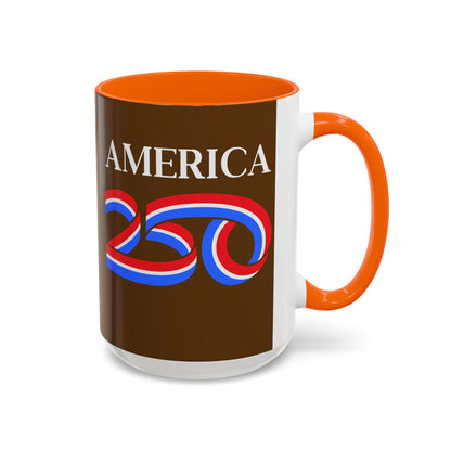 America 250 Brown Accent Mug by theGreenDragonTavern.shop