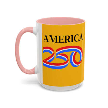 America 250 Yellow Accent Mug by theGreenDragonTavern.shop