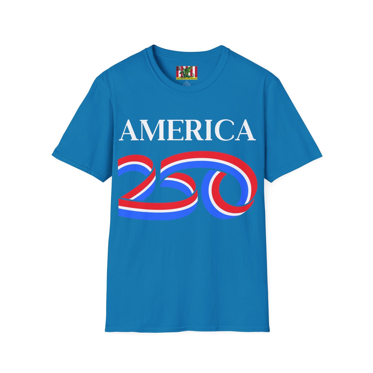 America 250 White font, Dark colors, Unisex T-Shirt by theGreenDragonTavern.shop