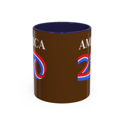 America 250 Brown Accent Mug by theGreenDragonTavern.shop
